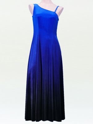 Hula One Shoulder Gradation Velvet Dress / Luxury Collection / Blue & Black / J2347blbk