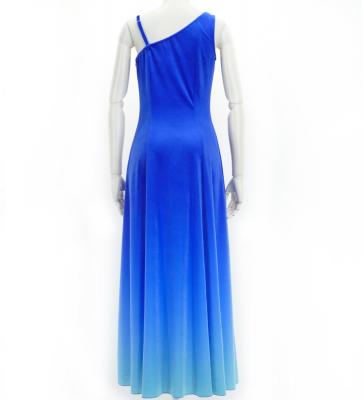 Hula One Shoulder Gradation Velvet Dress / Luxury Collection / BLU & Light BLU / J2347blbl