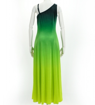 Hula One Shoulder Gradation Velvet Dress / Luxury Collection / GRN & YEL / J2347grye
