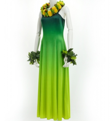 Hula One Shoulder Gradation Velvet Dress / Luxury Collection / GRN & YEL / J2347grye