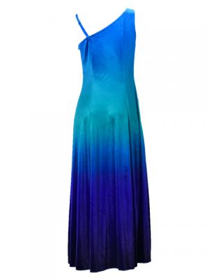 Hula One Shoulder Gradation Velvet Dress / Luxury Collection / Light Blue & Blue / J2347lblbl