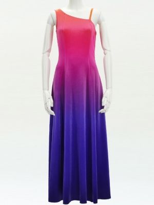 Hula One Shoulder Gradation Velvet Dress / Luxury Collection / ORN & PPL / J2347orpu