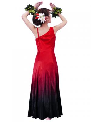 Hula One Shoulder Gradation Velvet Dress / Luxury Collection / Red & Black / J2347rdbk