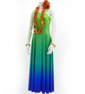 Hula One Shoulder Gradation Velvet Dress / Luxury Collection / YEL GRN & BLU / J2347yegrbl