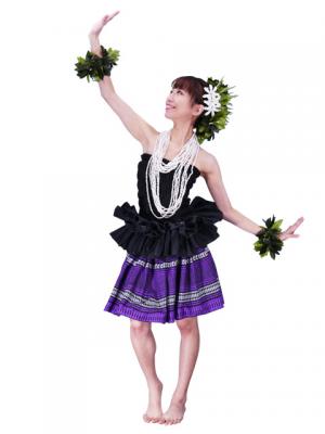 Tahitian Skirt with Kahiko Print / Purple / G2375