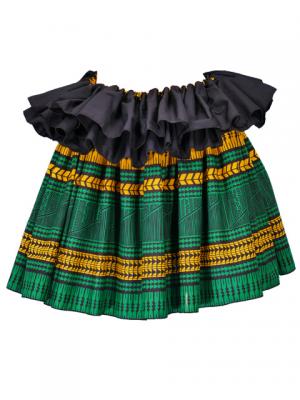 Tahitian Skirt with Kahiko Print / Green / G2376
