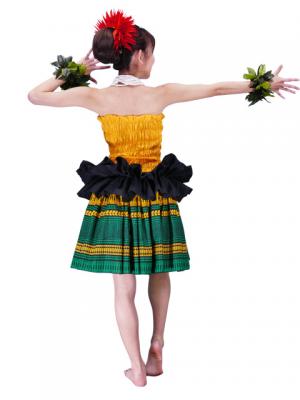 Tahitian Skirt with Kahiko Print / Green / G2376