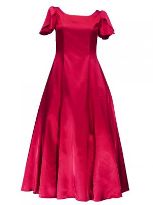 Hula Tulip Sleeve Dress / Red / J2408rd