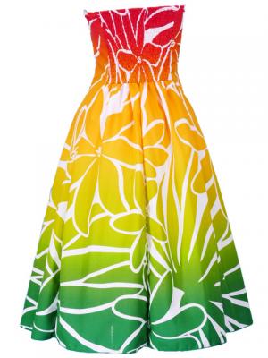 Hula Strapless Dress with Tiare / Red & Green  / G2428rdgr