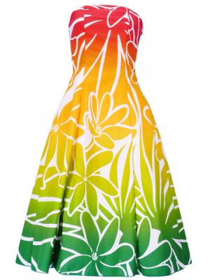 Hula Strapless Dress with Tiare / Red & Green  / G2428rdgr