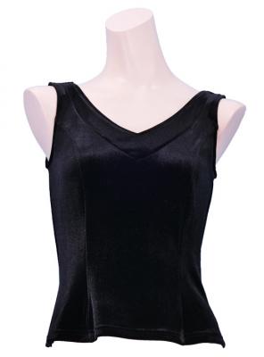 Hula Sleeveless Blouse with Velvet / Black / G2434bka