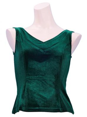 Hula Sleeveless Blouse with Velvet / Green / G2434gra