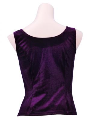 Hula Sleeveless Blouse with Velvet / Purple / G2434pua