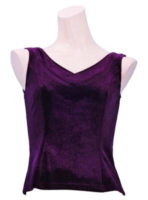 Hula Sleeveless Blouse with Velvet / Purple / G2434pua