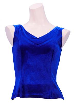 Hula Sleeveless Blouse with Velvet / Royal Blue / G2434rbla