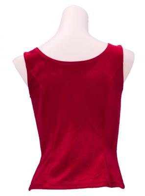 Hula Sleeveless Blouse with Velvet / Red / G2434rda