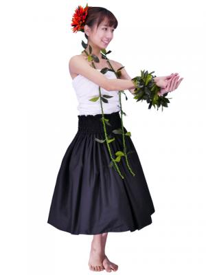 Hula Double & Reversible Pau Skirt with Kahiko  Print / Black / G2437