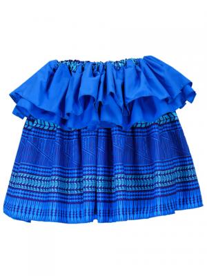Tahitian Skirt with Kahiko Print / Blue / G2438