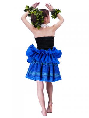 Tahitian Skirt with Kahiko Print / Blue / G2438