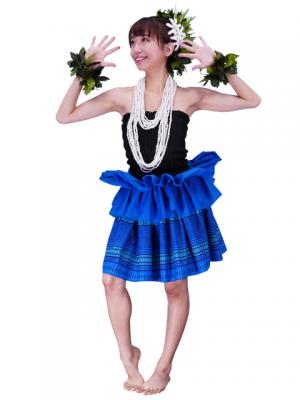 Tahitian Skirt with Kahiko Print / Blue / G2438