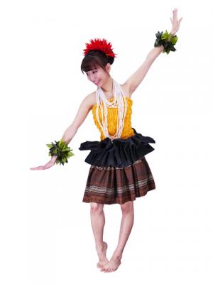 Tahitian Skirt with Kahiko Print / Brown / G2439