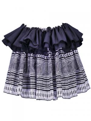 Tahitian Skirt with Kahiko Print / Cream / G2440