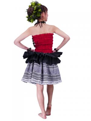 Tahitian Skirt with Kahiko Print / Cream / G2440