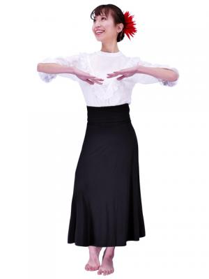 Hula Simple Knit Dress / High Waist Skirt / Black / G2444bk