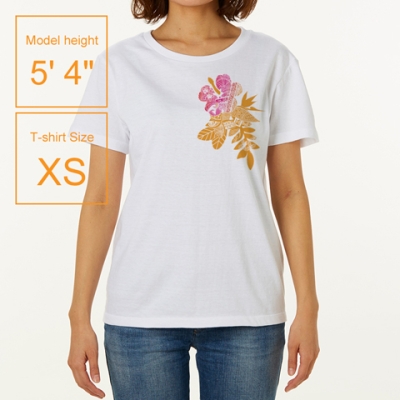 Hula Print T-shirt / Hibiscus / Brown / JT2445br