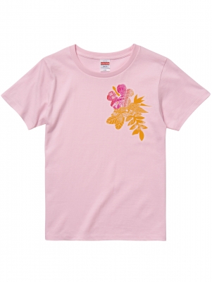 Hula Print T-shirt / Hibiscus / Pink / JT2445pi
