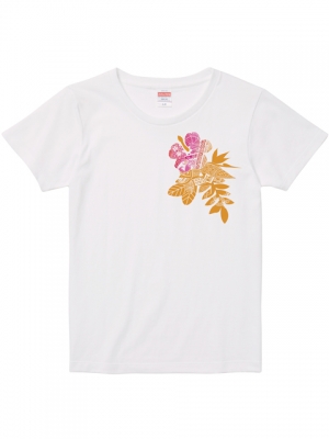 Hula Print T-shirt / Hibiscus / White / JT2445w