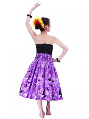 Hula Pa'u Skirt with Protea  Print / Purple / G2452