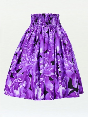 Hula Pa'u Skirt with Protea  Print / Purple / G2452