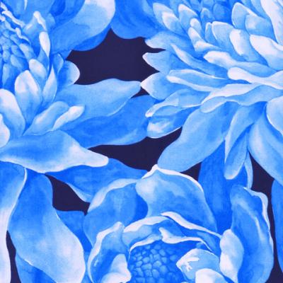 Hula Pa'u Skirt with Protea  Print / Royal Blue / J2454