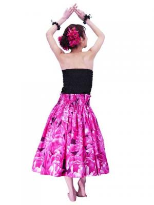 Hula Pa'u Skirt with Protea  Print / Pink / G2460