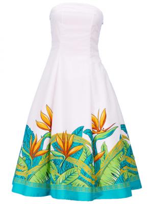 Hula Strapless Dress with Bird of Paradise / Cream  / G2474cr