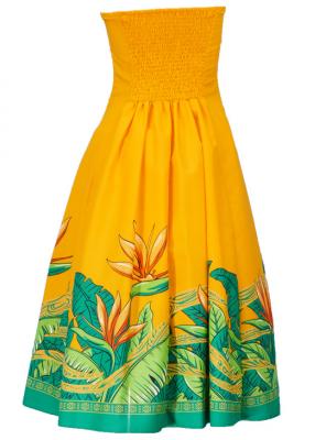 Hula Strapless Dress with Bird of Paradise / Yellow  / G2474ye