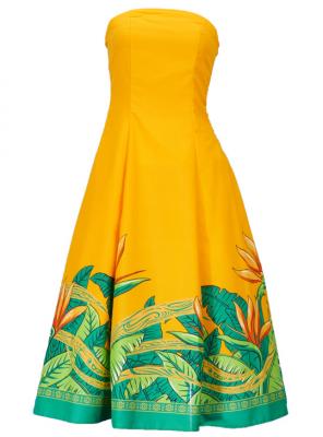 Hula Strapless Dress with Bird of Paradise / Yellow  / G2474ye