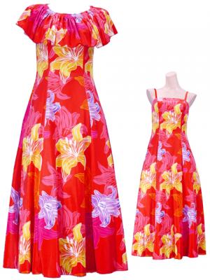 Hula Multi Way Lily Dress with Velvet / Luxury Collection / Red / J2482rd