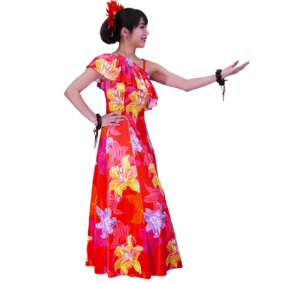 Hula Multi Way Lily Dress with Velvet / Luxury Collection / Red / J2482rd