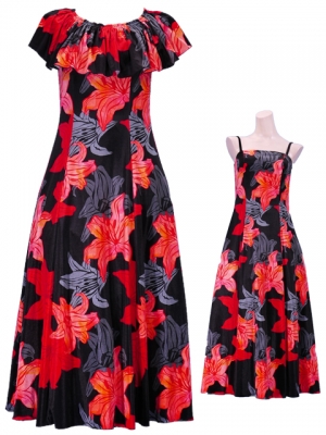 Hula Multi Way Lily Dress with Velvet / Luxury Collection / Black / J2482bk