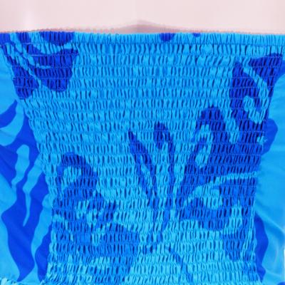 Hula Drape Midi Dress / Plumeria / Blue  / G2484bl