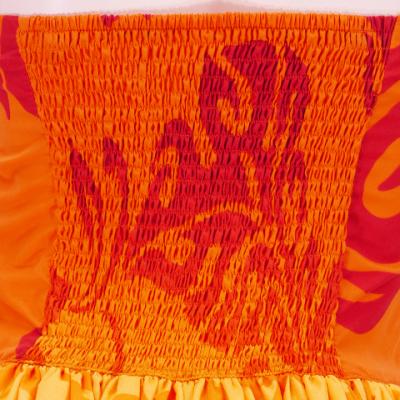 Hula Drape Midi Dress / Plumeria / Orange  / G2484or