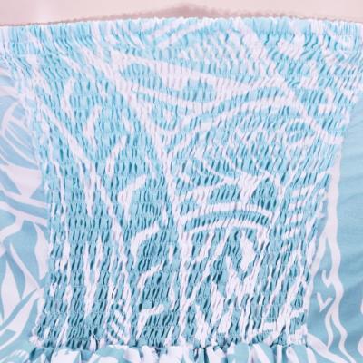 Hula Strapless Dress / Kahiko pattern / White & Black / G2485whbk