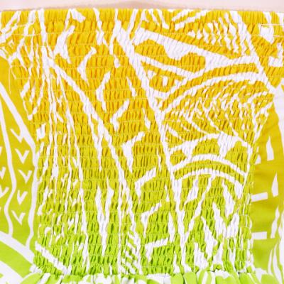 Hula Strapless Dress / Kahiko pattern / Yellow & Blue / G2485yebl