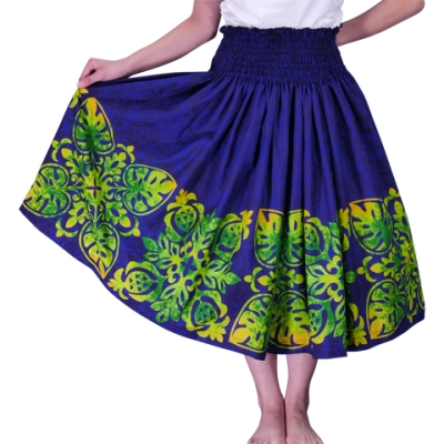 Hula Pa'u Skirt / Pineapple Motif / Eggplant Color / G2486