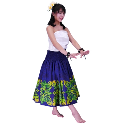 Hula Pa'u Skirt / Pineapple Motif / Eggplant Color / G2486