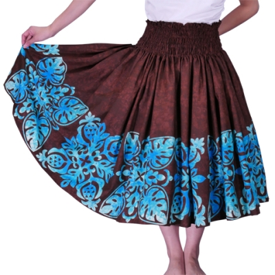 Hula Pa'u Skirt / Pineapple Motif / Brown / G2488