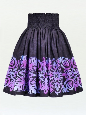 Hula Pa'u Skirt / Pineapple Motif / Black / G2490