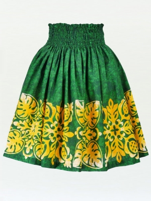 Hula Pa'u Skirt / Pineapple Motif / Green / G2492